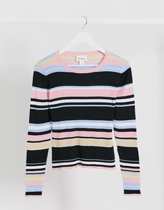 Тонкий джемпер в полоску Monki-Черный