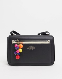 Черная сумка на плечо со съемным кошельком Love Moschino-Черный