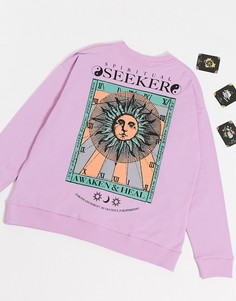 Фиолетовый свитшот с картой таро ASOS DESIGN