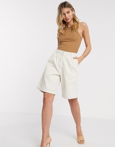 Кремовые шорты с завышенной талией Vero Moda-Бежевый