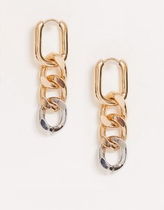 Серьги с крупными звеньями цепочки ASOS DESIGN-Мульти