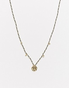Ожерелье из шнурка и цепочки с подвеской-монетой & Other Stories-Золотой