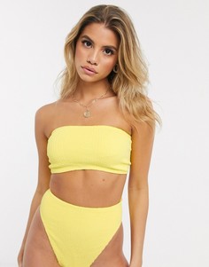 Желтый бикини топ-бандо от комплекта ASOS DESIGN