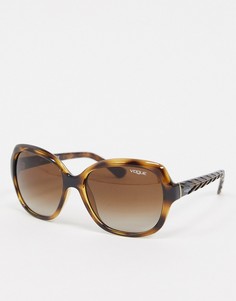 Большие солнцезащитные очки в черепаховой оправе Vogue-Коричневый