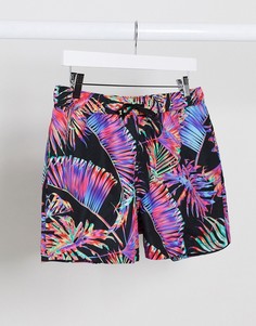 Короткие шорты для плавания с пальмовым принтом от комплекта ASOS DESIGN-Мульти