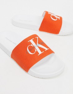 Оранжевые шлепанцы с логотипом Calvin Klein-Оранжевый