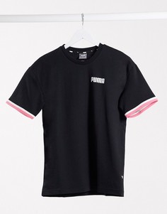 Черная свободная футболка Puma-Черный