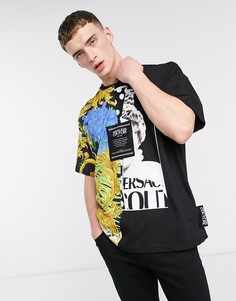 Черная футболка с принтом Versace Jeans Couture-Черный