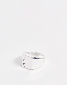 Серебристое кольцо с гравированным рисунком ASOS DESIGN-Серебряный