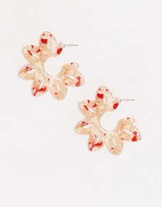 Резиновые серьги с цветочным дизайном Glamorous-Очистить