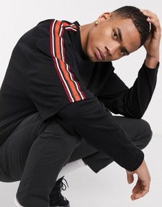 Черная двухслойная футболка в стиле oversized из органического хлопка с отделкой кантом ASOS DESIGN-Черный