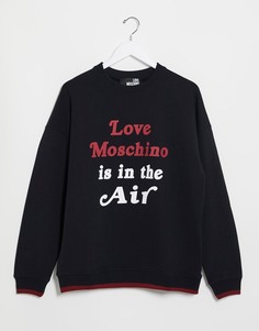 Свитшот с принтом и круглым вырезом Love Moschino-Черный