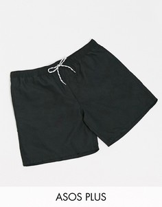 Черные шорты для плавания ASOS DESIGN Plus-Черный