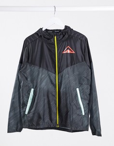 Черная куртка на молнии с логотипом Nike Running Trail-Черный