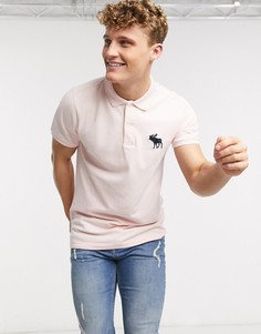 Розовое поло с логотипом Abercrombie & Fitch-Розовый