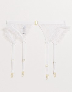 Свадебный пояс для чулок с кружевом ASOS DESIGN-Белый