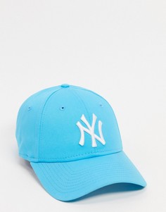 Ярко-голубая кепка с надписью "NY" New Era 9Forty-Синий