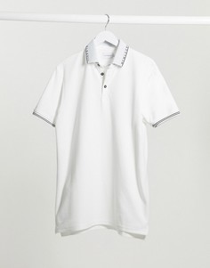 Белое поло с окантовкой Topman-Белый