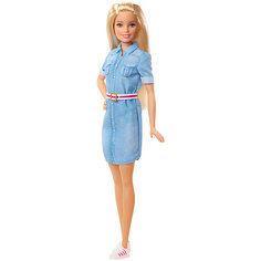 Кукла Barbie "Путешествия" В джинсовом платье Mattel