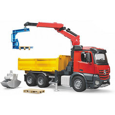 Грузовик Bruder "Mercedes-Benz" с краном, корзиной и 2 паллетами