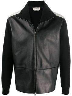Alexander McQueen куртка на молнии с контрастными плечами