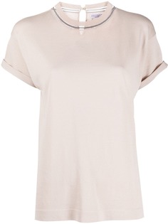 Brunello Cucinelli футболка с металлическим декором