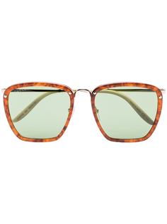 Gucci Eyewear солнцезащитные очки Havana в квадратной оправе