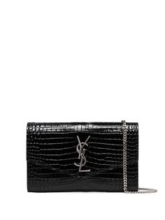 Saint Laurent сумка на плечо с тиснением под крокодила