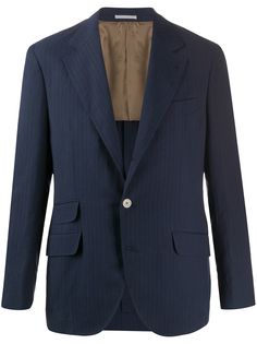 Brunello Cucinelli однобортный пиджак в полоску