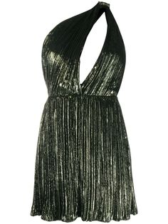 Saint Laurent платье на одно плечо с эффектом металлик