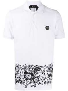 Nº21 рубашка поло с цветочным принтом и короткими рукавами