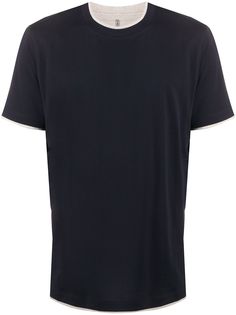 Brunello Cucinelli футболка с контрастными вставками и короткими рукавами