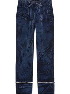 Gucci бархатные брюки в пижамном стиле