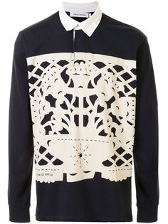 Craig Green двухцветная рубашка поло с графичным принтом