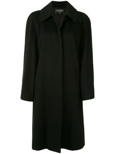 Chanel Pre-Owned пальто средней длины с потайной застежкой