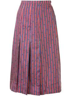 Hermès юбка с принтом и складками