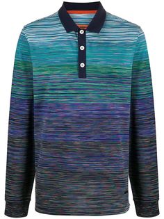 Missoni рубашка поло с длинными рукавами в стиле колор-блок