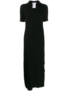Helmut Lang платье миди в рубчик