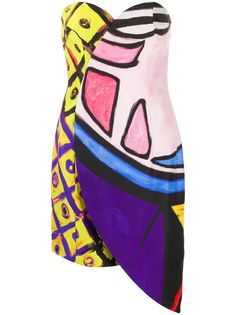 Moschino приталенное платье с абстрактным принтом