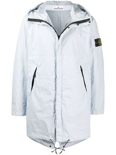 Stone Island куртка с капюшоном и нашивкой-логотипом