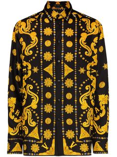Versace рубашка с принтом Barocco Western