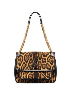 Saint Laurent сумка на плечо с леопардовым принтом