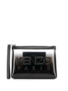 Kenzo клатч с логотипом и прозрачно вставкой