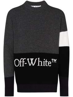 Off-White свитер в стиле колор-блок