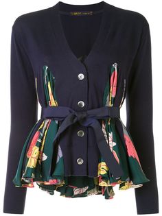 Sacai кардиган с цветочным принтом