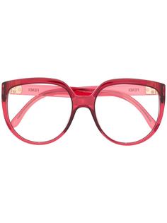 Fendi Eyewear очки в круглой оправе с логотипом FF