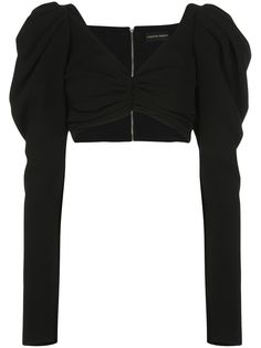 Christian Siriano укороченный топ с объемными плечами