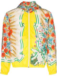 Gucci куртка с капюшоном и цветочным принтом