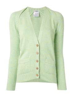 Chanel Pre-Owned кашемировый кардиган 2001-го года на пуговицах с логотипом CC