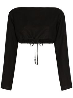 Solid & Striped укороченный топ с кулиской и вырезом-лодочкой
